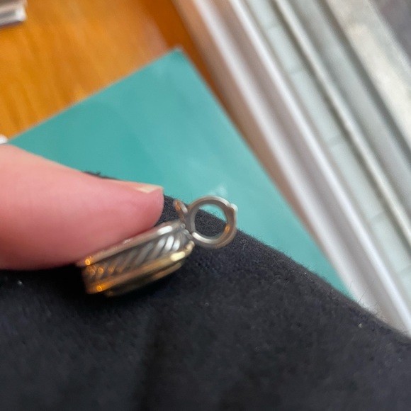 David Yurman 20mm Black Onyx Enhancer Pendant Sterling Silver 18k Gold - Picture 7 of 13